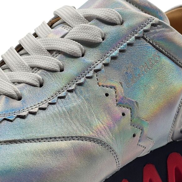 Christian Louboutin Loubishark Iridescent Sneakers - Laser Silver EU 44 / US 11 - Picture 9 of 12